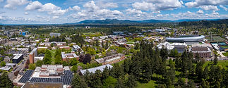Aerial view of the University of Oregon