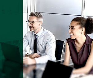 Two business people meeting in an office